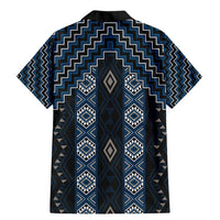 New Zealand Aotearoa Family Matching Mermaid Dress and Hawaiian Shirt Blue Poutama With Taniko Pattern LT05 - Polynesian Pride