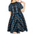 New Zealand Aotearoa Kid Short Sleeve Dress Blue Poutama With Taniko Pattern LT05