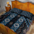 New Zealand Aotearoa Quilt Bed Set Blue Poutama With Taniko Pattern LT05