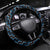 New Zealand Aotearoa Steering Wheel Cover Blue Poutama With Taniko Pattern LT05