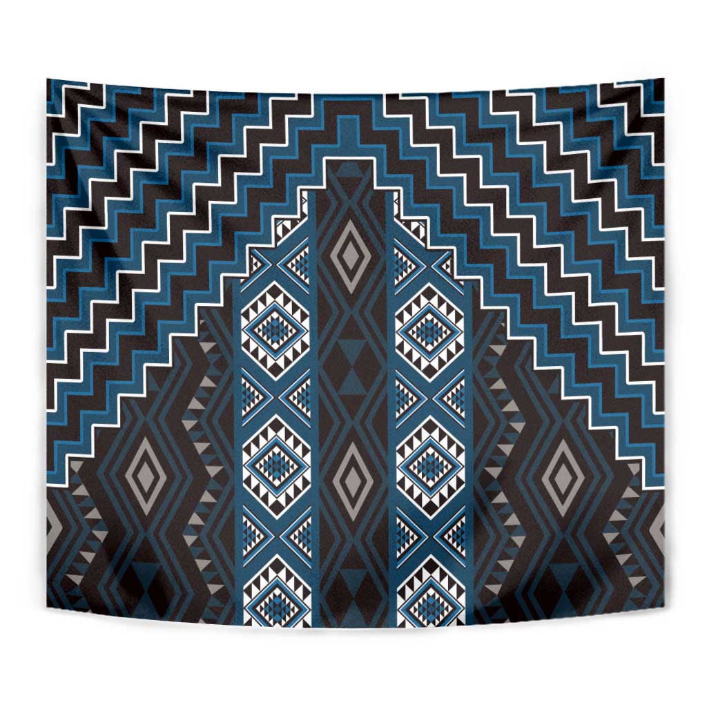 New Zealand Aotearoa Tapestry Blue Poutama With Taniko Pattern LT05