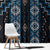 New Zealand Aotearoa Window Curtain Blue Poutama With Taniko Pattern LT05
