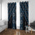 New Zealand Aotearoa Window Curtain Blue Poutama With Taniko Pattern LT05