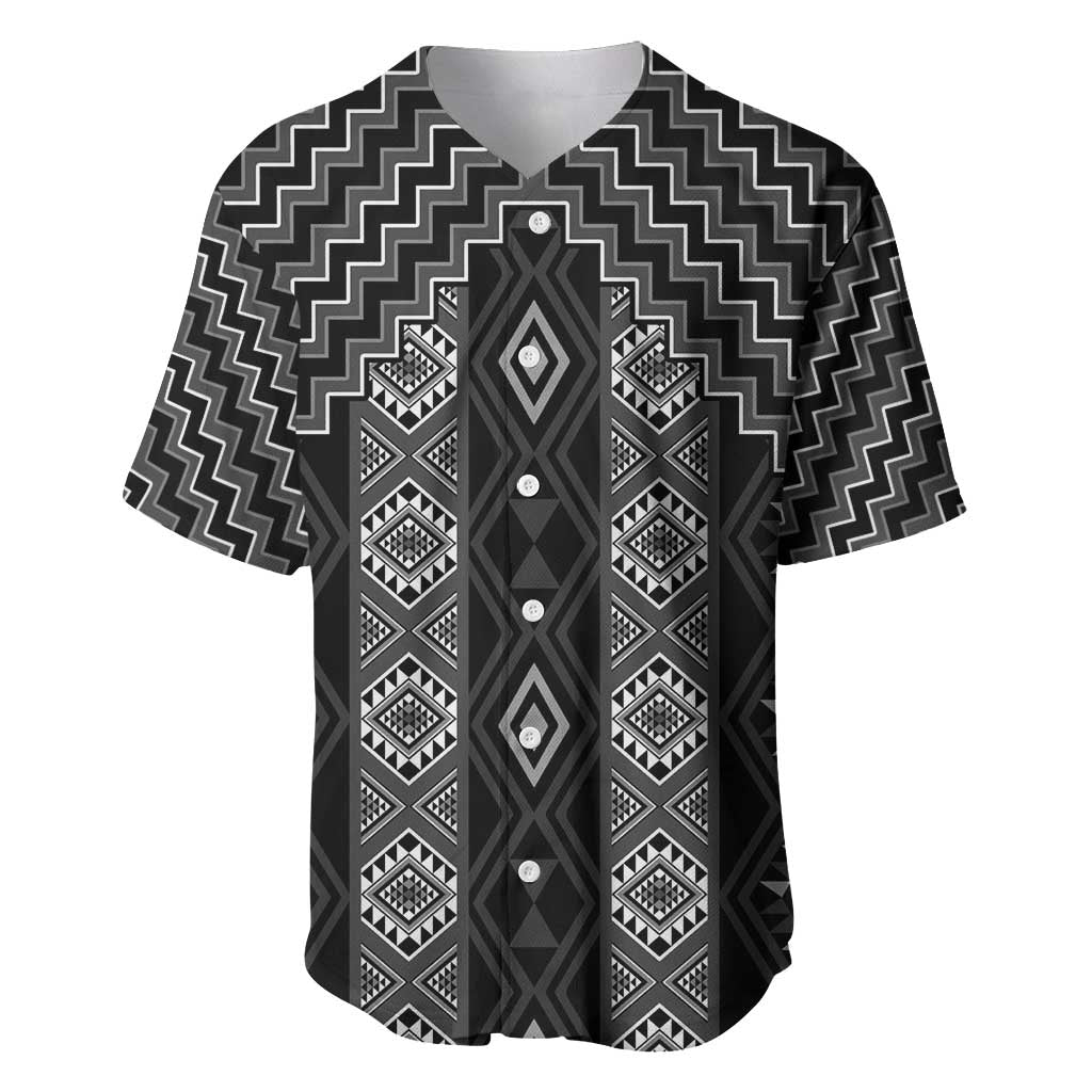 New Zealand Aotearoa Baseball Jersey Black Poutama With Taniko Pattern LT05