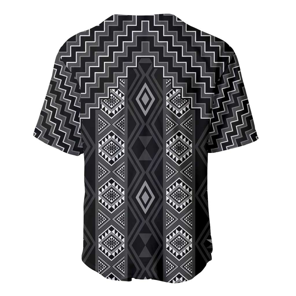 New Zealand Aotearoa Baseball Jersey Black Poutama With Taniko Pattern LT05