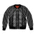 New Zealand Aotearoa Bomber Jacket Black Poutama With Taniko Pattern LT05