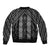 New Zealand Aotearoa Bomber Jacket Black Poutama With Taniko Pattern LT05