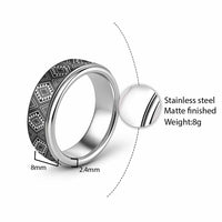New Zealand Aotearoa Classic Ring Black Poutama With Taniko Pattern - Polynesian Pride