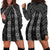 New Zealand Aotearoa Hoodie Dress Black Poutama With Taniko Pattern LT05