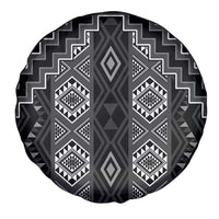 New Zealand Aotearoa Spare Tire Cover Black Poutama With Taniko Pattern LT05