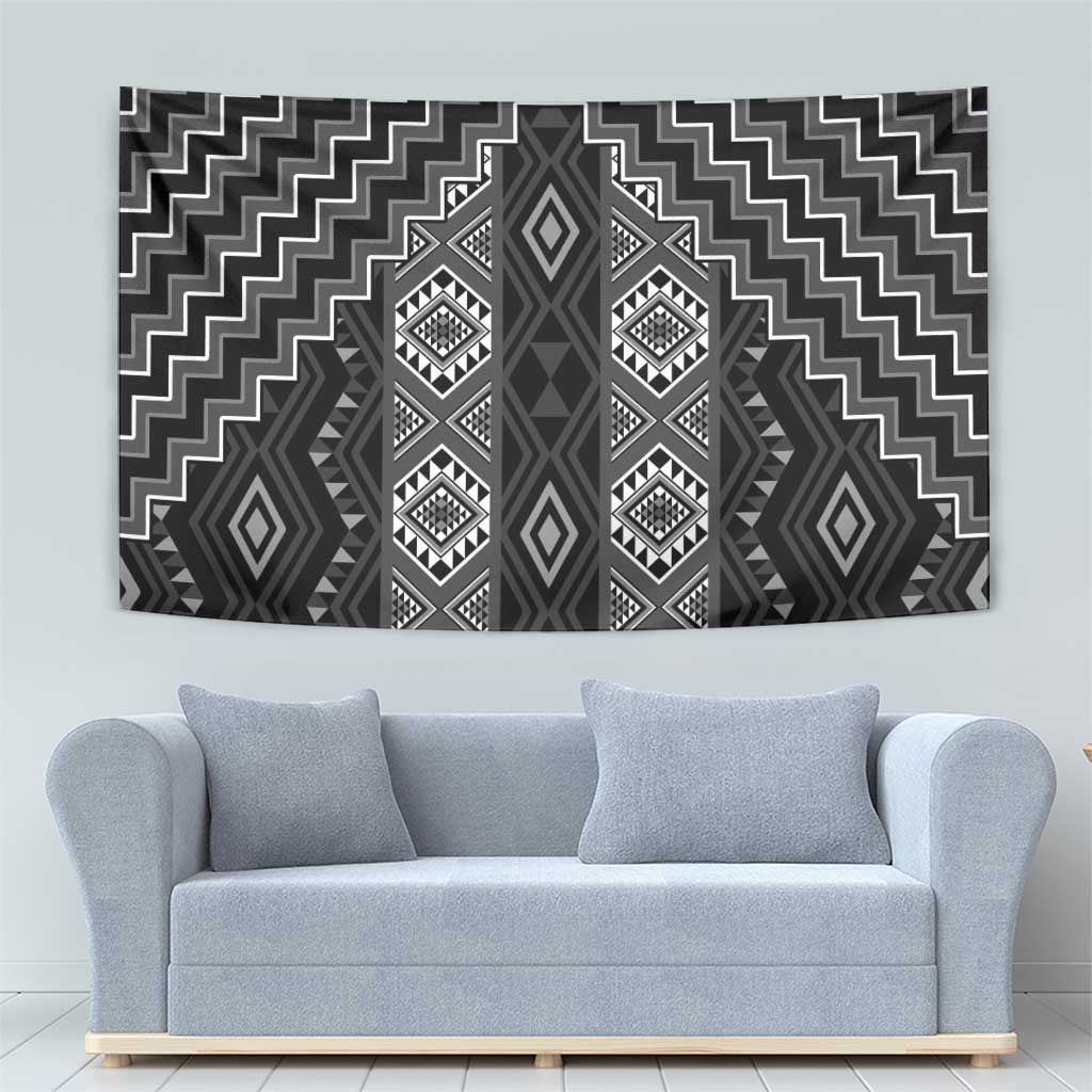 New Zealand Aotearoa Tapestry Black Poutama With Taniko Pattern LT05