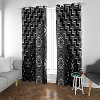 New Zealand Aotearoa Window Curtain Black Poutama With Taniko Pattern LT05
