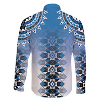 New Zealand Family Matching Mermaid Dress and Hawaiian Shirt Poutama Mix Blue Taniko Inspired Art LT05 - Polynesian Pride