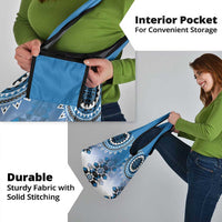 New Zealand Grocery Bag Poutama Mix Blue Taniko Inspired Art