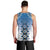 New Zealand Men Tank Top Poutama Mix Blue Taniko Inspired Art LT05