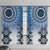 New Zealand Window Curtain Poutama Mix Blue Taniko Inspired Art LT05
