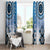 New Zealand Window Curtain Poutama Mix Blue Taniko Inspired Art LT05