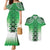 New Zealand Couples Matching Mermaid Dress and Hawaiian Shirt Poutama Mix Green Taniko Inspired Art LT05