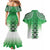 New Zealand Couples Matching Mermaid Dress and Hawaiian Shirt Poutama Mix Green Taniko Inspired Art LT05