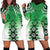 New Zealand Hoodie Dress Poutama Mix Green Taniko Inspired Art LT05