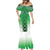 New Zealand Mermaid Dress Poutama Mix Green Taniko Inspired Art LT05