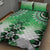 New Zealand Quilt Bed Set Poutama Mix Green Taniko Inspired Art LT05