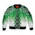 New Zealand Sleeve Zip Bomber Jacket Poutama Mix Green Taniko Inspired Art LT05