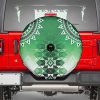 New Zealand Spare Tire Cover Poutama Mix Green Taniko Inspired Art LT05