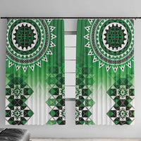 New Zealand Window Curtain Poutama Mix Green Taniko Inspired Art LT05
