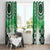 New Zealand Window Curtain Poutama Mix Green Taniko Inspired Art LT05
