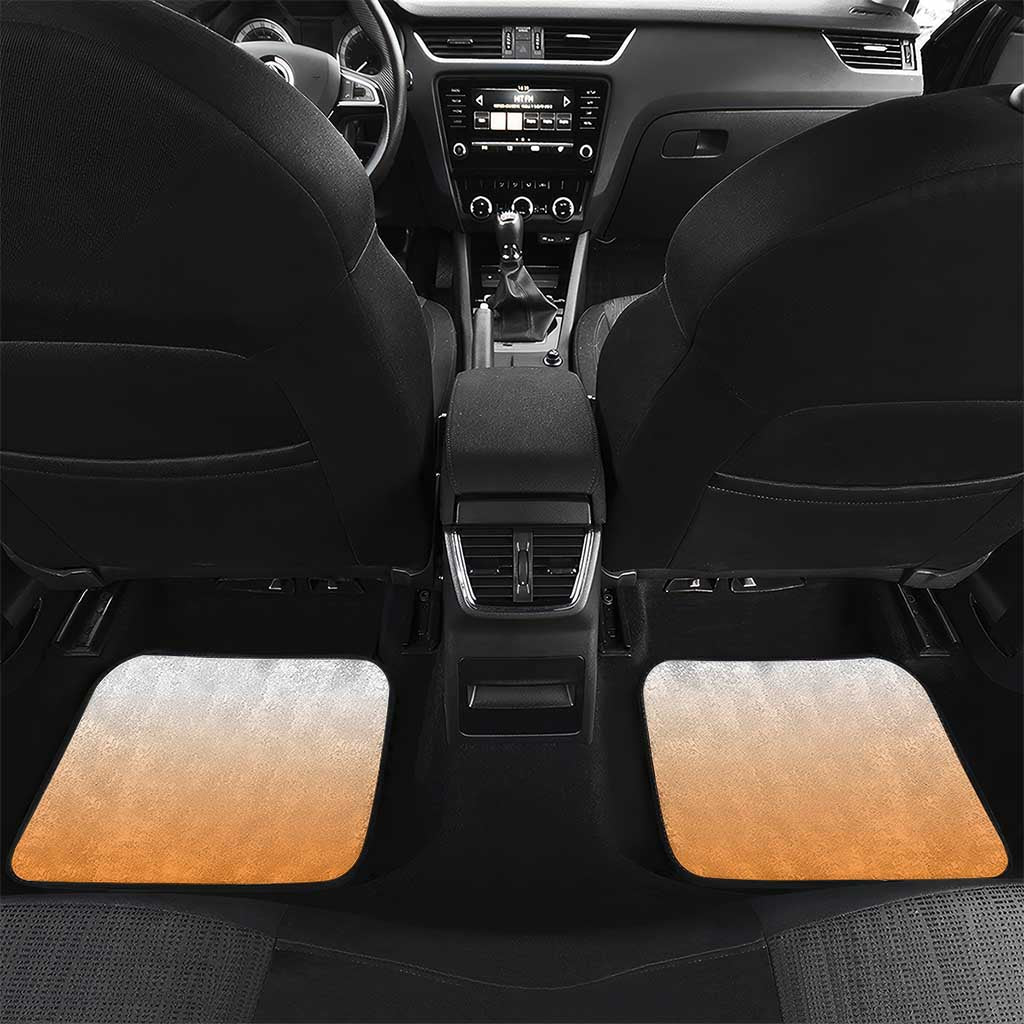 New Zealand Car Mats Poutama Mix Orange Taniko Inspired Art LT05