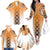 New Zealand Family Matching Off The Shoulder Long Sleeve Dress and Hawaiian Shirt Poutama Mix Orange Taniko Inspired Art LT05