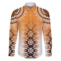 New Zealand Family Matching Puletasi and Hawaiian Shirt Poutama Mix Orange Taniko Inspired Art LT05