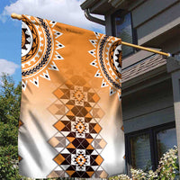 New Zealand Garden Flag Poutama Mix Orange Taniko Inspired Art LT05