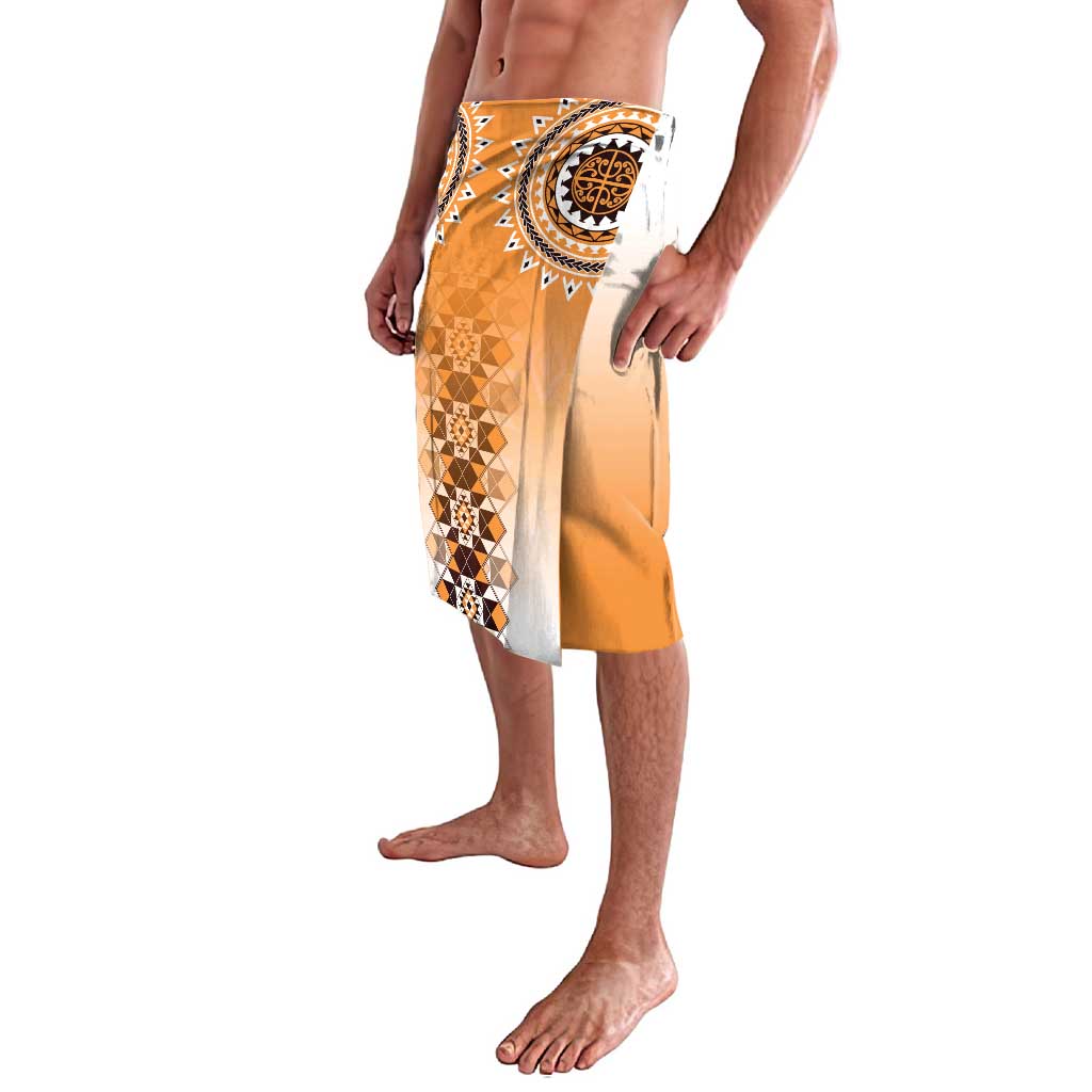 New Zealand Lavalava Poutama Mix Orange Taniko Inspired Art LT05