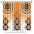 New Zealand Shower Curtain Poutama Mix Orange Taniko Inspired Art LT05