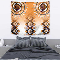 New Zealand Tapestry Poutama Mix Orange Taniko Inspired Art LT05