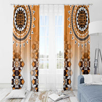 New Zealand Window Curtain Poutama Mix Orange Taniko Inspired Art LT05