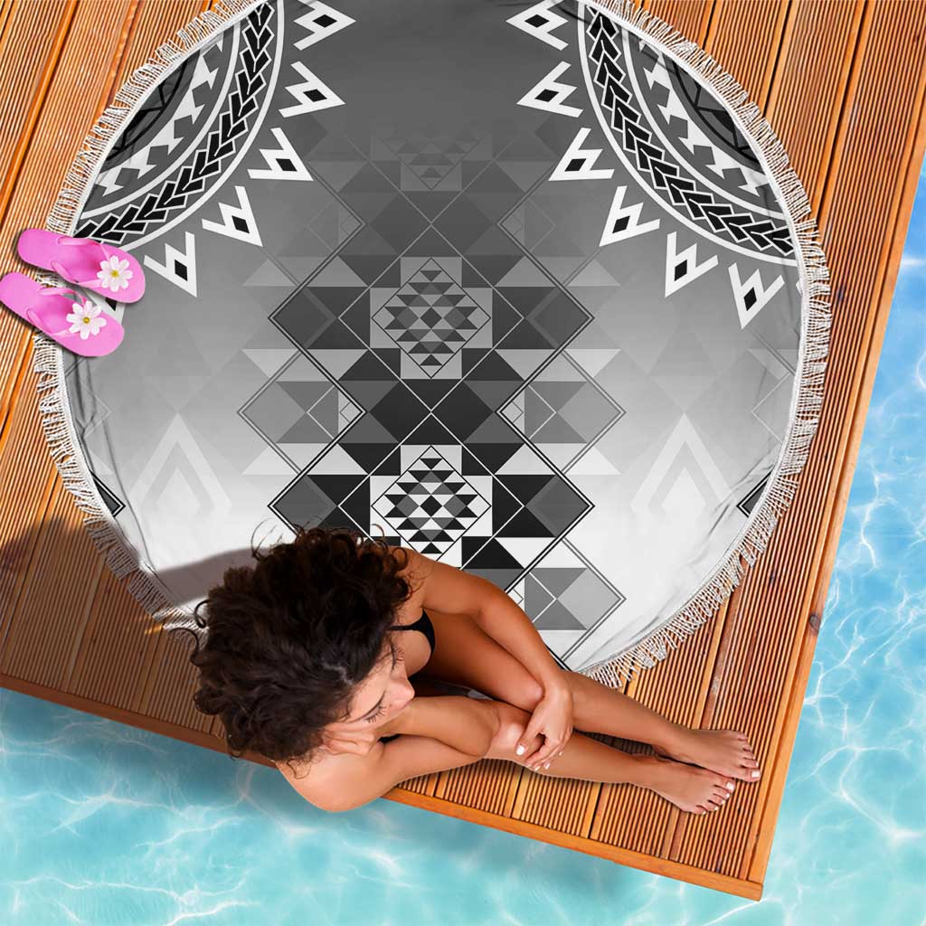 New Zealand Beach Blanket Poutama Mix Gray Taniko Inspired Art LT05