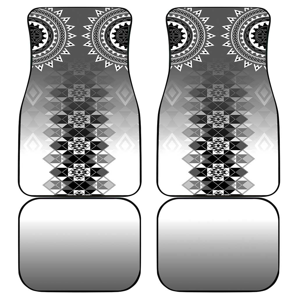 New Zealand Car Mats Poutama Mix Gray Taniko Inspired Art LT05