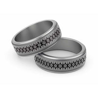 New Zealand Classic Ring Poutama Mix Gray Taniko Inspired Art - Polynesian Pride