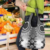 New Zealand Grocery Bag Poutama Mix Gray Taniko Inspired Art