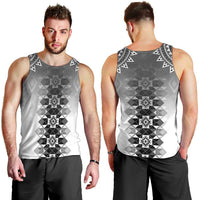 New Zealand Men Tank Top Poutama Mix Gray Taniko Inspired Art LT05