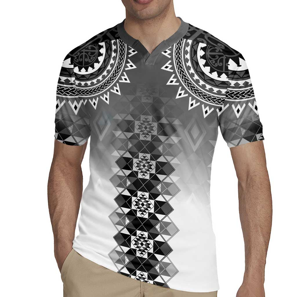 New Zealand Rugby Jersey Poutama Mix Gray Taniko Inspired Art LT05