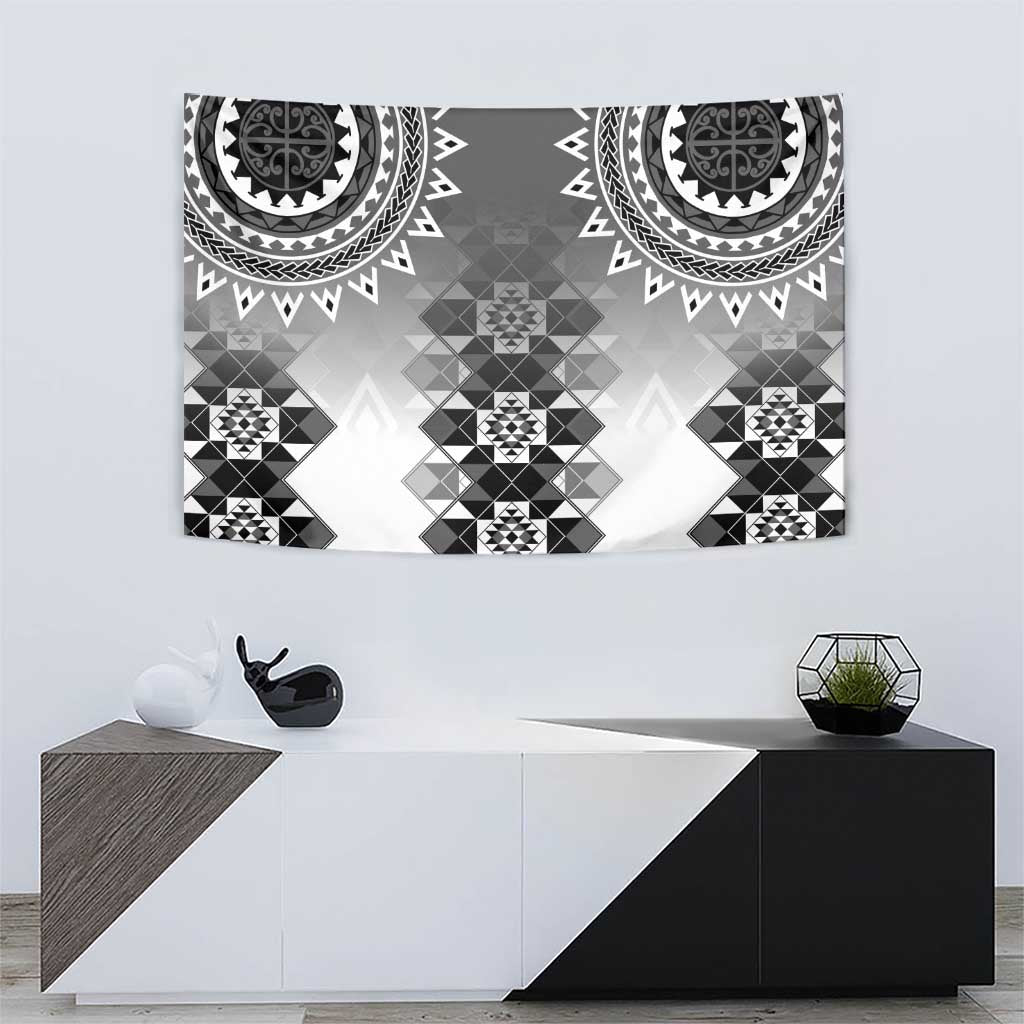 New Zealand Tapestry Poutama Mix Gray Taniko Inspired Art LT05