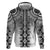 New Zealand Zip Hoodie Poutama Mix Gray Taniko Inspired Art LT05