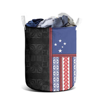 Samoa Flag Laundry Basket Ula Fala With Samoan Siapo - Polynesian Pride
