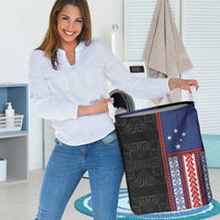 Samoa Flag Laundry Basket Ula Fala With Samoan Siapo - Polynesian Pride