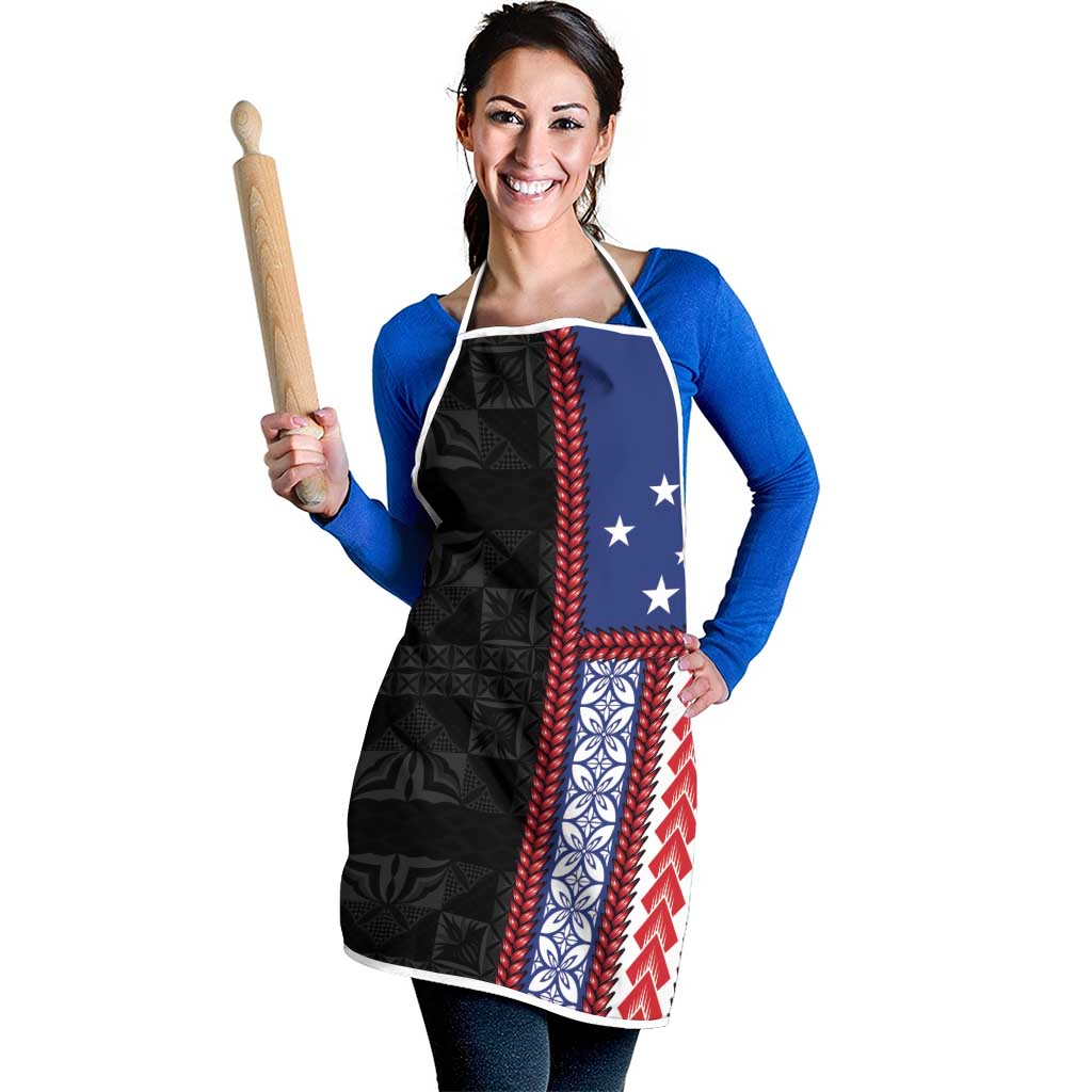 Samoa Flag Apron Ula Fala With Samoan Siapo - Polynesian Pride