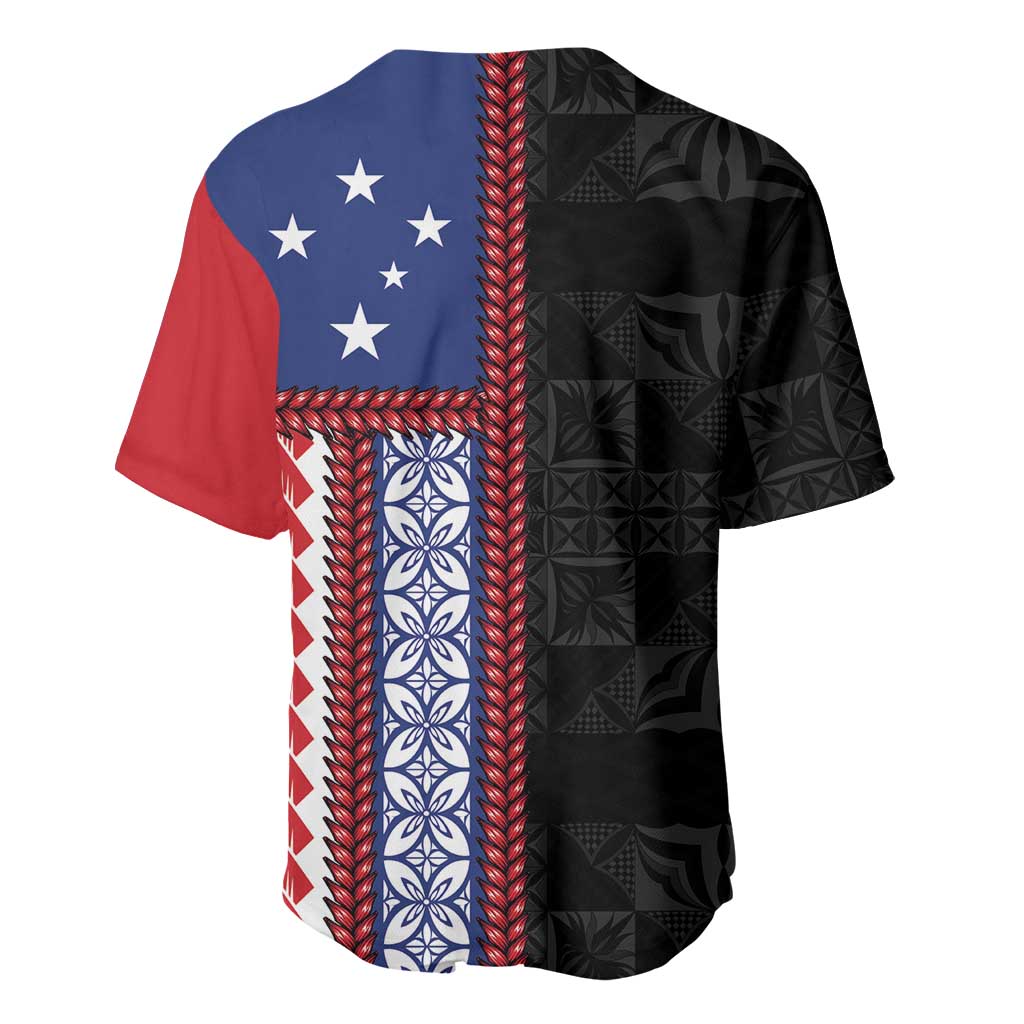 Samoa Flag Baseball Jersey Ula Fala With Samoan Siapo - Polynesian Pride